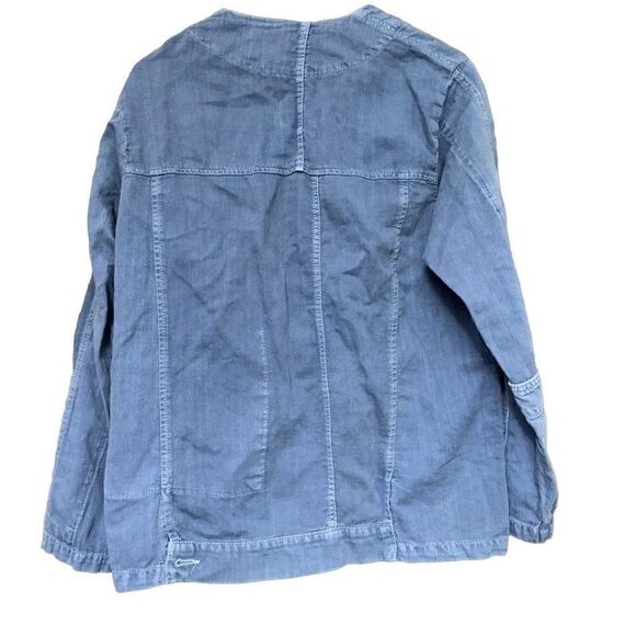 COPY - NWT Zara premium denim woman’s cotton linen blue denim jacket size M - Picture 3 of 8